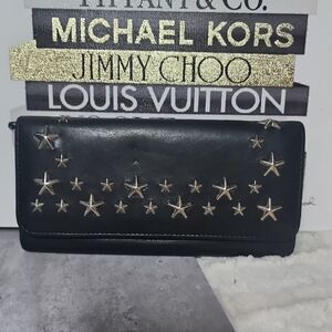 Jimmy Choo Black Lambskin Leather Wallet